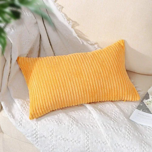 Miniatura 89 de Artscope Fundas de Almohada de Pana a Rayas Acogedoras Súper Suaves Decorativas Cuadradas Fundas de Cojín para Sofá Sillón Dormitorio Decoración