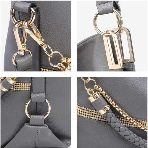Miniatura 5 de Dasein Purses for Women Vegan Leather Handbags Rhinestones Hobo Bags Tote Purse Shoulder Bag Ladies Handbag