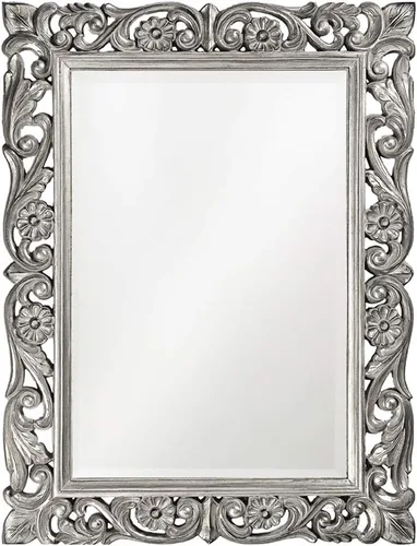 Miniatura 25 de Howard Elliott Chateau Rectangular Hanging Wall Mirror, Scroll Work Frame, Black, 31.5 x 42 Inch