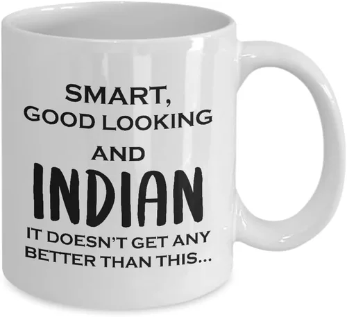 Miniatura 2 de Taza de café india, taza de té – Novedad de 11 oz – Orgullo de la India, Patrimonio Nacional, Nacionalidad, Razas Humanas, Raíces Indias, Divertida