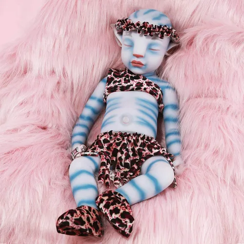 Miniatura 8 de Vollence Muñeca de bebé Reborn de silicona de 20 pulgadas con ojos cerrados Avatar - Niño