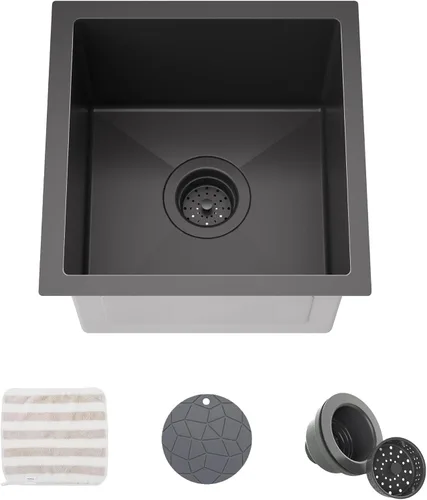 Miniatura 10 de TORVA Fregadero de Montaje Bajo para Cocina de 17 x 19 Pulgadas, Fregadero de Barra de Acero Inoxidable 304 Premium - 9 Pulgadas de Profundidad