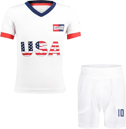 Miniatura 89 de Cnins Camisetas de entrenamiento de fútbol para niños de 2 a 14 años, trajes de práctica para niños y niñas con colores del equipo nacional