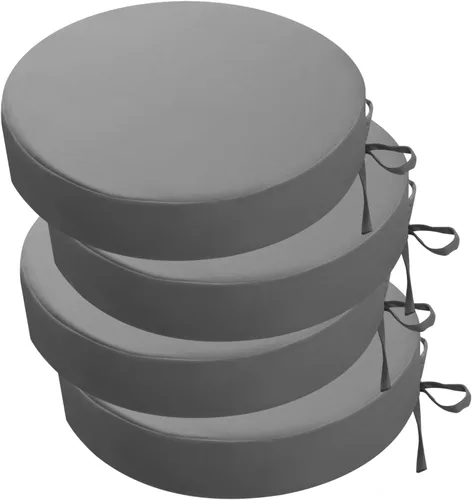 Miniatura 42 de idee-home Juego de 2 cojines de silla al aire libre, cojines de silla de patio de 19" x 19" x 3" gruesos impermeables con lazos para muebles