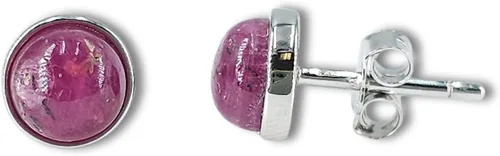 Miniatura 21 de Pendientes naturales de 0.236 in con chapado en oro blanco sobre plata de ley, bisel cabujón de piedras preciosas regalo de joyería para ella