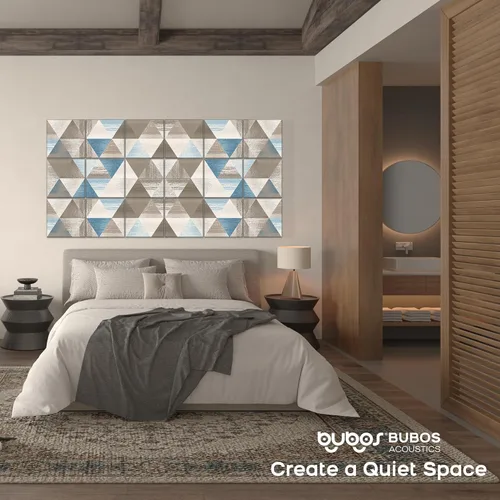 Miniatura 6 de BUBOS Paquete de 18 Paneles Acústicos de Arte Insonorizados para Pared, 11.8X11.8 Pulgadas Panel Absorbente de Sonido, Paneles de Pared Acústicos