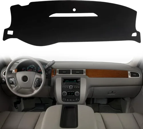 Alfombrilla para salpicadero compatible con Chevy Tahoe Suburban Denali Avalanche 07-14, GMC Yukon/XL, Chevy Silverado Sierra 07-13 sin altavoz de