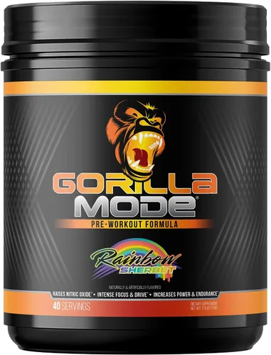 Miniatura 8 de Gorilla Mind Pre entrenamiento - Bombas masivas de energía de enfoque láser - L-citrulina, creatina, L-tirosina, betaína, hidroprime, alfa-GPC, 400