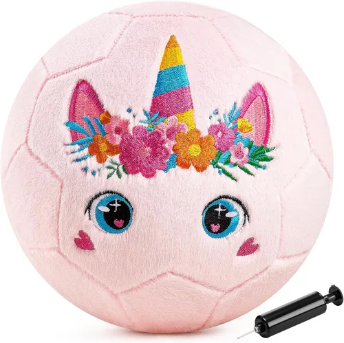 ZOOJOY Pelotas de fútbol interior para niños de 1 a 3 años, pelota de fútbol silenciosa tamaño 3 de felpa suave e inflable para niños de 3 a 5 años,