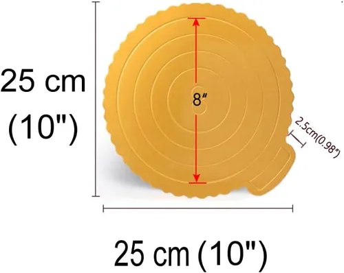Miniatura 2 de KINGREE 25 tableros para pasteles de 10 pulgadas para pasteles de 8 pulgadas, tableros de mousse para pasteles, postres, pastelería (redonda-dorada)