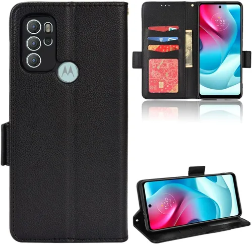 Miniatura 31 de Funda de piel sintética compatible con Motorola Moto E22 4G, funda de piel sintética compatible con Motorola Moto E22i 4G, color negro
