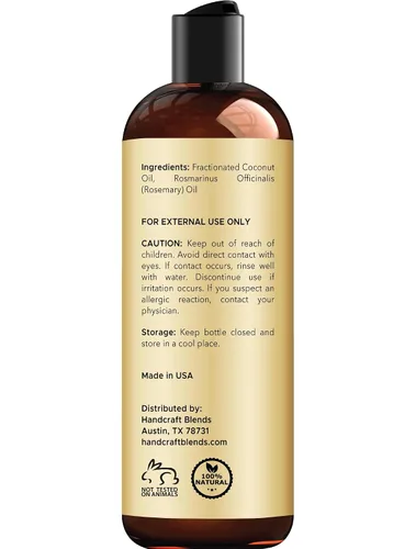 Miniatura 3 de Handcraft Blends Aceite de Coco Fraccionado Infundido con Romero - 8 Fl Oz - 100% Puro y Natural - Grado Premium Aceite Portador para Piel, Cabello