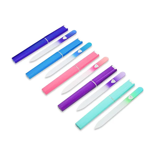 Miniatura 8 de BONA FIDE BEAUTY Limas de cristal checo para uñas, 5 piezas de manicura de vidrio con estuches (juego de colores Malibu)