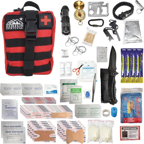 Miniatura 8 de Kit de supervivencia y primeros auxilios Molle de 250 piezas, equipo de emergencia al aire libre y bolsa de trauma para camping, senderismo, caza