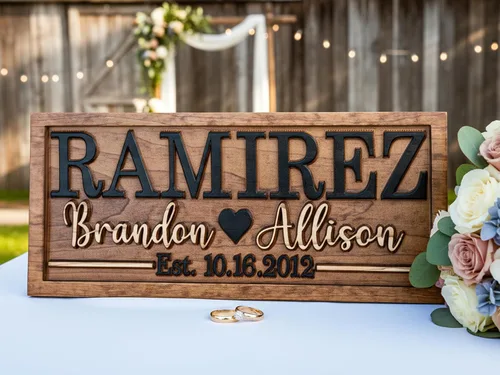 Miniatura 2 de Regalo de despedida de soltera Regalo de boda personalizado con apellido grabado Aniversario Regalos de compromiso Regalo del día de San