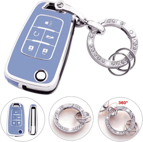 Miniatura 45 de XIYANG TRADE Funda para llavero Chevy con llavero, funda de TPU suave para llave de protección completa para Camaro Cruze Equinox Malibu Impala