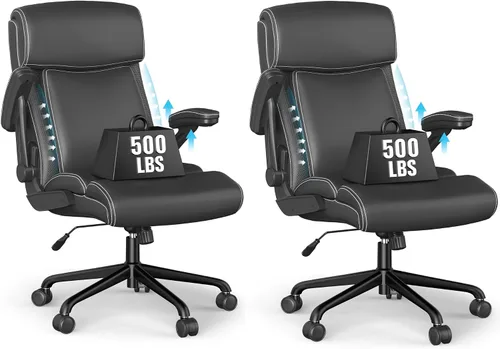 Miniatura 9 de ralex-chair Silla de oficina grande y alta, 500 libras para personas pesadas, silla de escritorio ejecutiva de cuero con respaldo alto