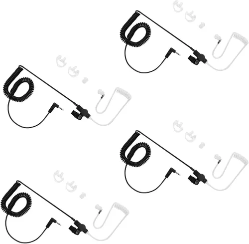 Miniatura 6 de Auriculares de radio de 2 vías de 0.138 in receptor/escucha solo auriculares de vigilancia con tubo de bobina acústica transparente Kit de audio
