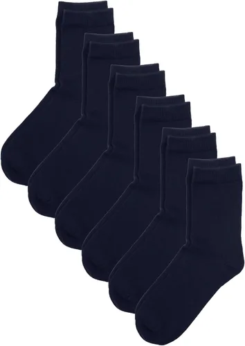 Miniatura 8 de COTTON DAY Calcetines unisex de algodón suave para niños y niñas, con puntera sin costuras, color negro, blanco, gris, azul marino, paquete de 6