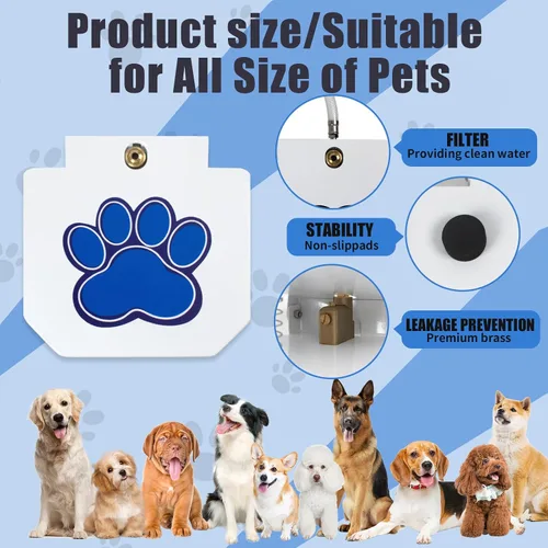 Miniatura 2 de Poofzy Fuente de agua para perros, rociador de agua para perros grandes, con juego de válvulas de cobre mejorado, fácil de usar, agua dulce