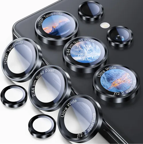 Miniatura 25 de Uyiton para iPhone 17 Pro Max/17 Pro/16 Pro Max/16 Pro/15 Pro Max/15 Pro/14 Pro Max/14 Pro Protector de lente de cámara - Cubierta de cámara