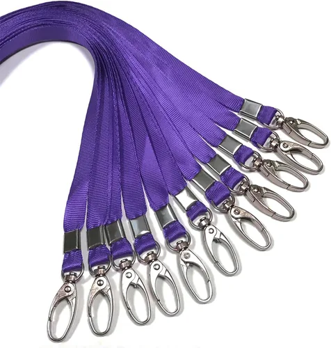 Miniatura 12 de 50 cordones grises plateados para insignias de identificación, cordón de nailon a granel, gancho giratorio para insignias de identificación