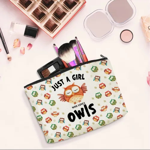 Miniatura 4 de jeilink Lindo bolso de maquillaje divertido erizo bolsas cosméticos regalos erizo suministros de erizo para animales, Chica ama a los búhos, Casual