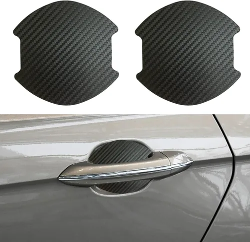 Miniatura 7 de kingsea 4 protectores de arañazos para manija de puerta de automóvil, textura magnética extraíble de fibra de carbono 3D, textura de fibra