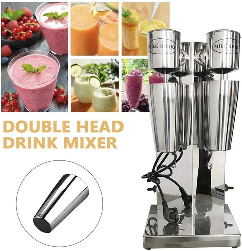 Miniatura 2 de Máquina comercial de batido de leche de acero inoxidable, máquina de sacudida de leche de acero inoxidable, mezclador de bebida de doble cabezal