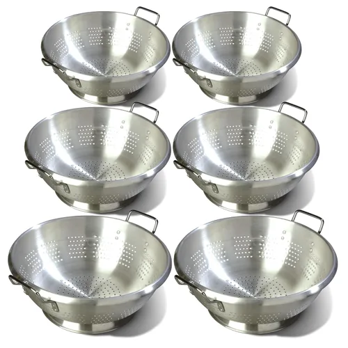 Carlisle FoodService Colador para cocina, 60277, colador de aluminio pesado de 16 cuartos de galón con asas remachadas, esenciales de cocina para