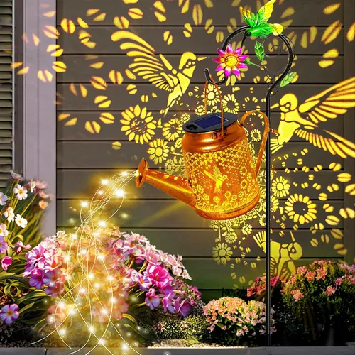 Miniatura 9 de YITING - 10 hebras de 200 luces LED solares parpadeantes de luciérnaga impermeables (sin regadera), 8 modos de luces de hadas estrelladas, luces