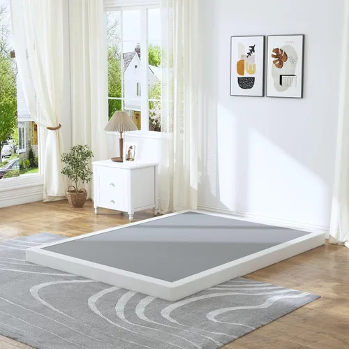 HOBINCHE Somier de 3 pulgadas tamaño Queen de perfil bajo para cama Queen, base de colchón resistente, base de cama de metal, fácil montaje/sin