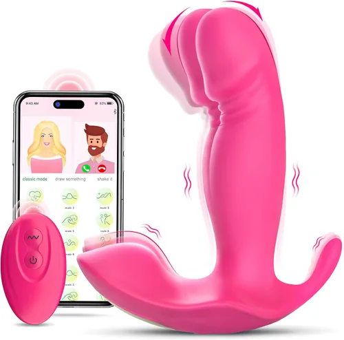 Vibradores de punto G portátil, juguetes sexuales para adultos para mujeres u hombres, mini vibrador de control remoto con aplicación con 10 modos