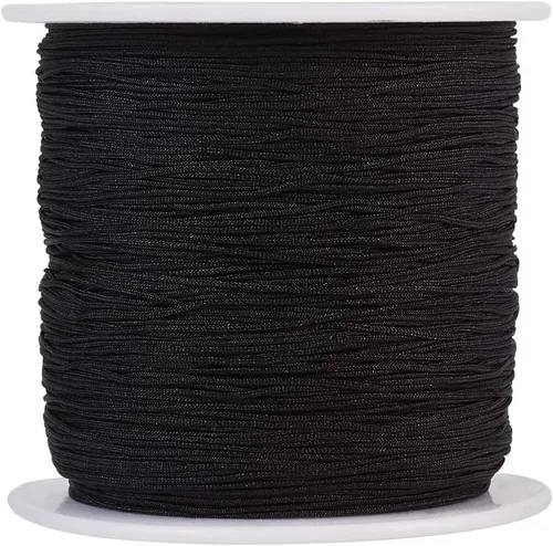 Miniatura 40 de Cordón de nailon trenzado de 150 yardas, cuerda roja de 0.020 in para pulsera, hilo de cuentas de nailon para collar Kumihimo, joyas, borlas
