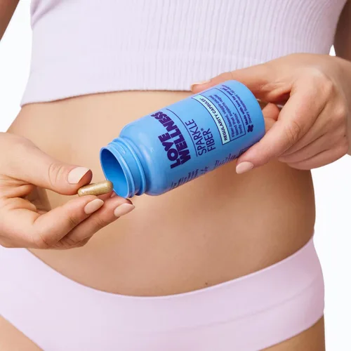 Miniatura 5 de Love Wellness Suplemento de fibra brillante para la salud intestinal, 90 cápsulas, píldoras de fibra de belleza para piel brillante, alivio