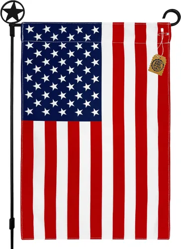 Bandera de jardín del 4 de julio hecha en los Estados Unidos, popelina de polietileno de alta calidad, resistente a la intemperie, doble cara,