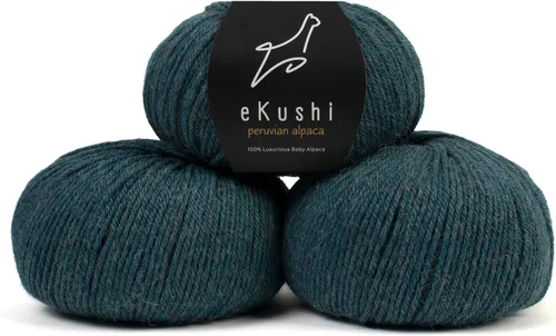 Miniatura 64 de 100% Hilo de Alpaca para Bebé para Tejer y Ganchillo - Juego de 3 Madejas de Hilo Premium DK - Ligero, Hipoalergénico y Térmico Hecho en Perú - N010