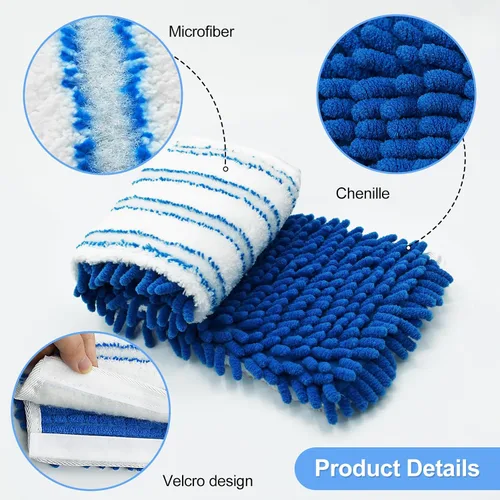 Miniatura 3 de Paquete de 3 cabezales de repuesto compatibles con la mopa Ocedar de microfibra de doble acción, repuestos de trapeador de doble cara con microfibra