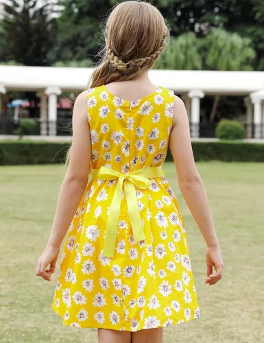 Miniatura 56 de Vestido de verano para niña, de algodón, con diseño floral