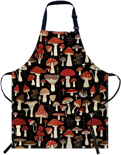 Miniatura 8 de oFloral Delantal de Babero con Animales Nutrias Marinas Jugando en el Agua Nadando con Cuello Ajustable para Hombres y Mujeres, Adecuado para Cocina