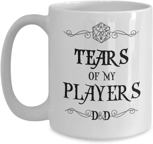 Miniatura 8 de Ashton Books-n-Things Dungeons and Dragons - Taza de café de cerámica blanca divertida de 11 onzas con diseño de lágrimas de mis jugadores