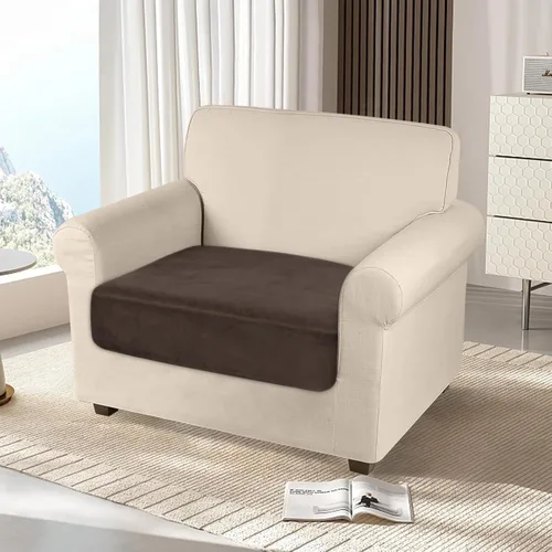 Miniatura 2 de NAISI Fundas de cojín de sofá 1 pieza de terciopelo elásticas para asiento de sofá o fundas para respaldo de sofá, fundas suaves individuales