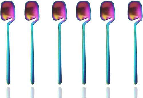 Miniatura 17 de JASHII Cuchara de mermelada de miel, mini cuchara de café de acero inoxidable, cucharadita, 6 piezas (plata mate)