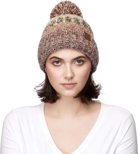 Miniatura 3 de C.C Exclusives - Gorro con pompón para mujer, diseño de semilla de invierno.