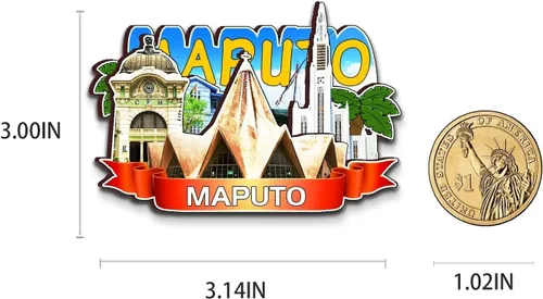 Miniatura 3 de Maputo - Imán de Mozambique para nevera, de madera, 3D, monumentos, viajes, coleccionables, recuerdos, decoración hecha a mano, 2