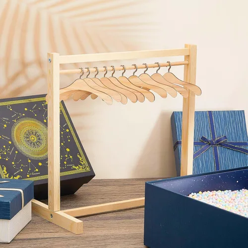 Miniatura 6 de Civaner Perchero de ropa de muñecas con colgador de madera para ropa de muñecas de 18 pulgadas, mini perchas para armario, accesorios de muebles