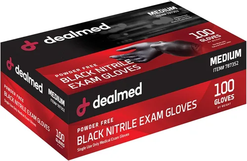 Miniatura 3 de Dealmed Black Nitrile Exam Gloves – Disposable Multi-Purpose Use Medical Gloves Use for First Aid and Medical Facilities