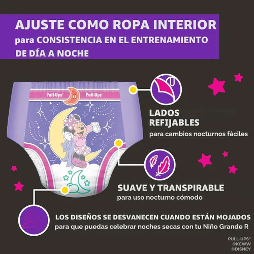 Miniatura 4 de Pull-Ups pañales de entrenamiento para la noche para niñas, 2T-3T, 68 unidades (el empaque pueden variar)