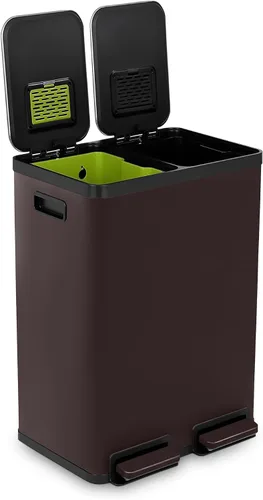 Miniatura 11 de SIMPLI-Magic - Cubo de basura de 16 galones (60L) con dos compartimentos, cubeta de basura para cocina con contenedores para residuos y reciclaje