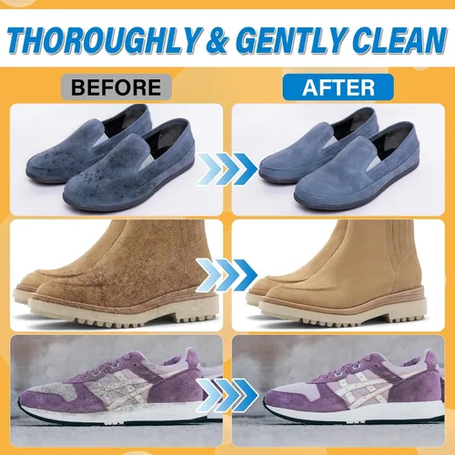 Miniatura 3 de GleamGlee Suede Cleaner Kit 6.76 oz, Suede & Nubuck Shoe Cleaner with Brush & Towel for Shoes, Boots & Bags